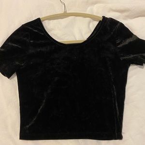 Forever 21 velvet black crop top - lightly worn